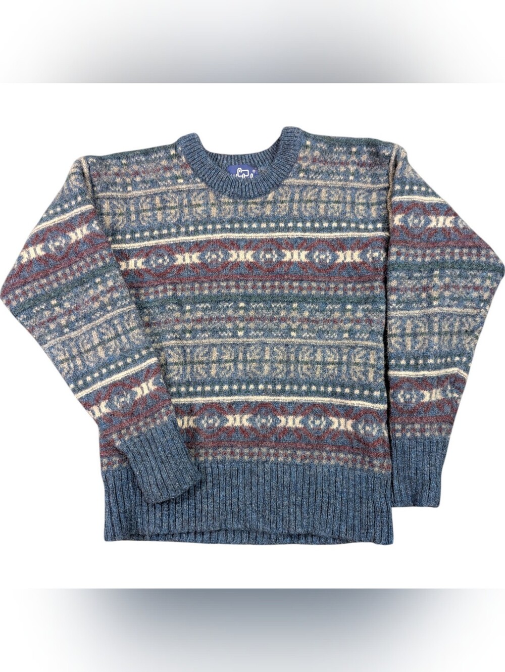 Vintage Woolrich 100% Wool Fair Isle Crewneck Knit Sweater Size Small Cottagecor